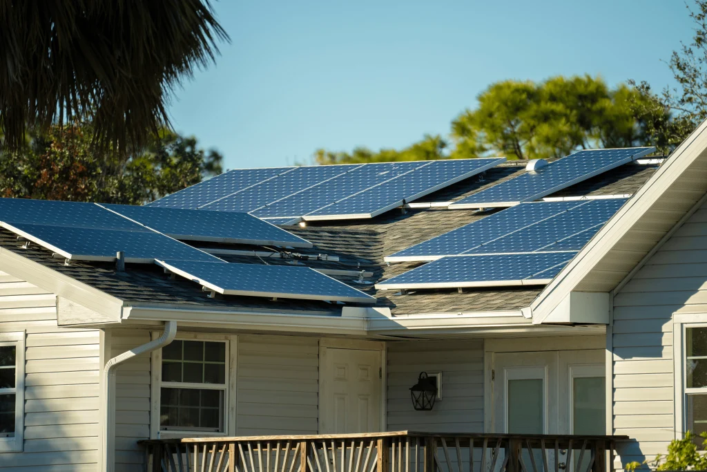 A house with dark gray Tesla Solar Roof Florida